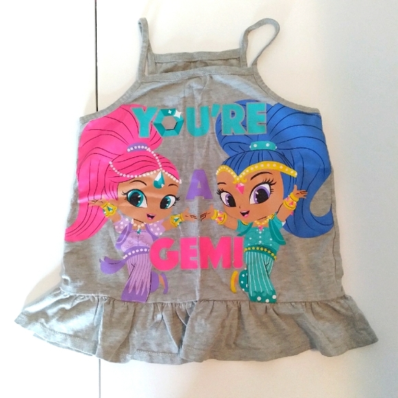 Nickelodeon Shimmer and Shine Graphic Gray Pink Blue Cami - Picture 1 of 14